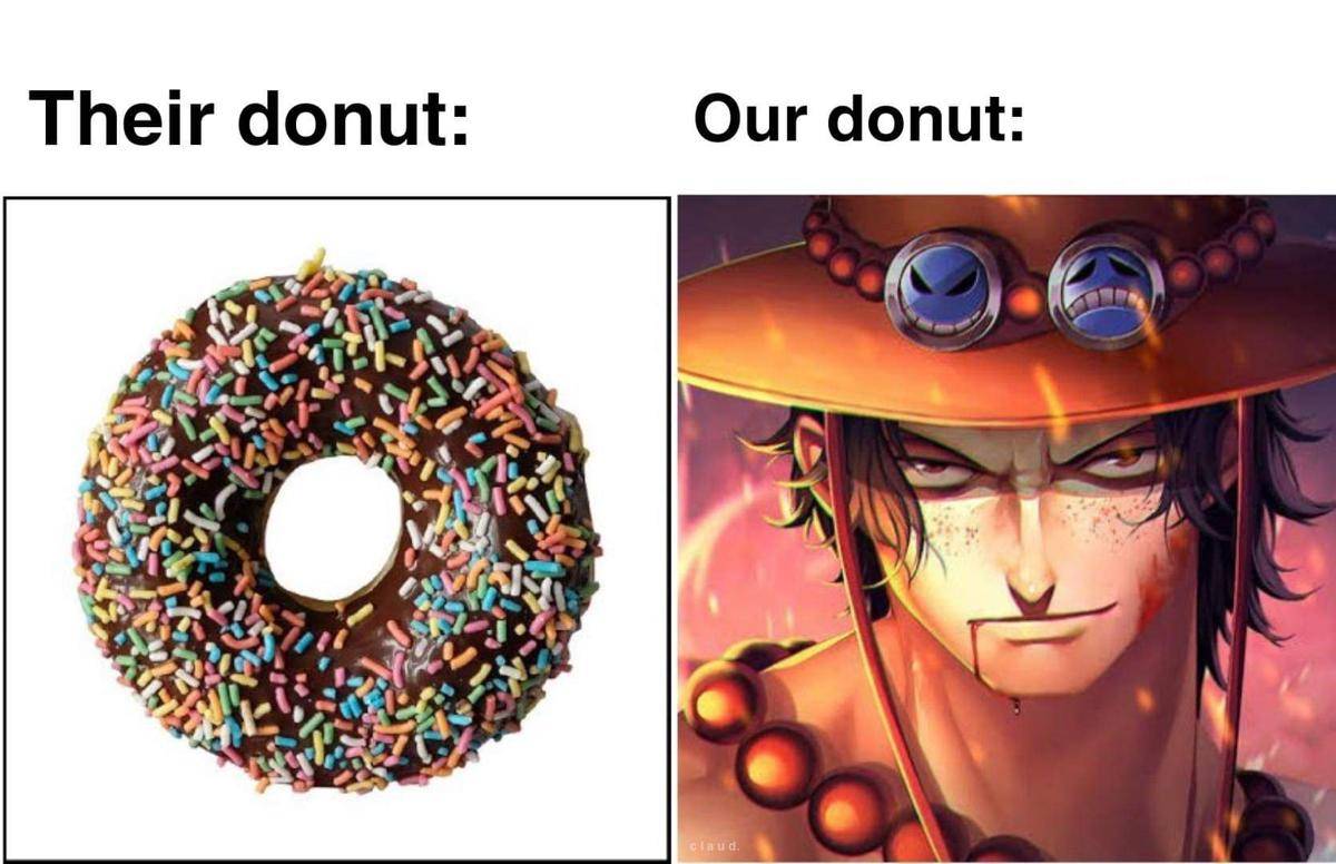 meme One Piece tentang donat