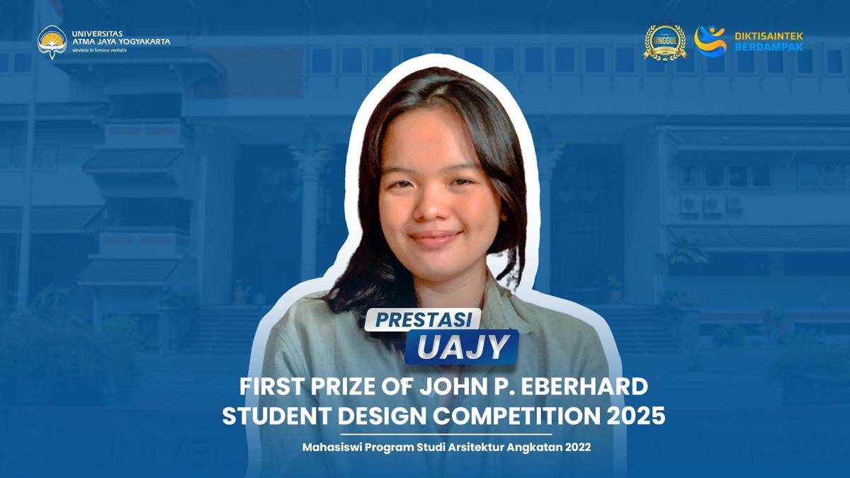 Christhabel Agatha Marcia, mahasiswi arsitektur UAJY raih juara 1 internasional di ajang ANFA Design Competition 2025. 