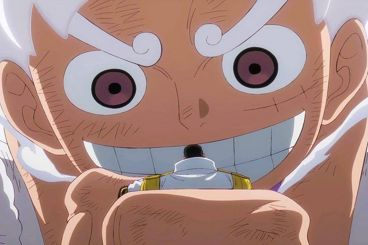 Luffy memegang Kizaru. 