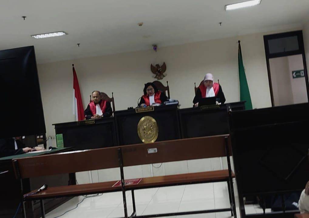 Sidang perkara kasus kecelakaan lalu lintas yang menewaskan mahasiswa Fakultas Hukum UGM di PN Sleman.