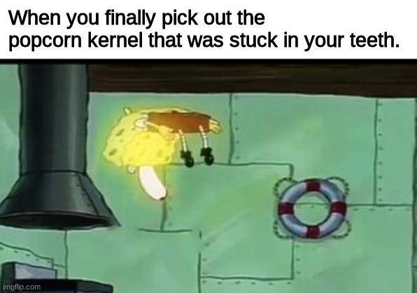 meme SpongeBob tentang popcorn