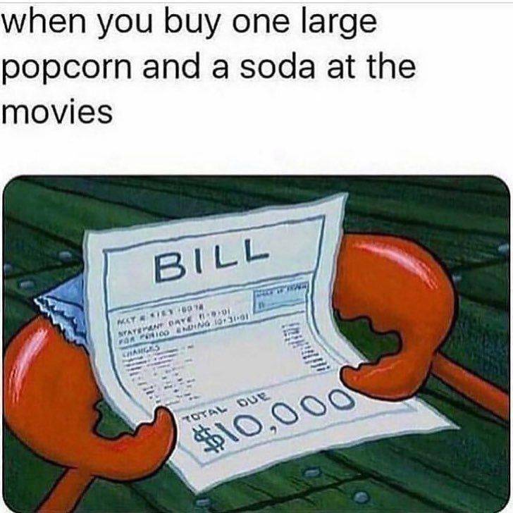 meme SpongeBob tentang popcorn