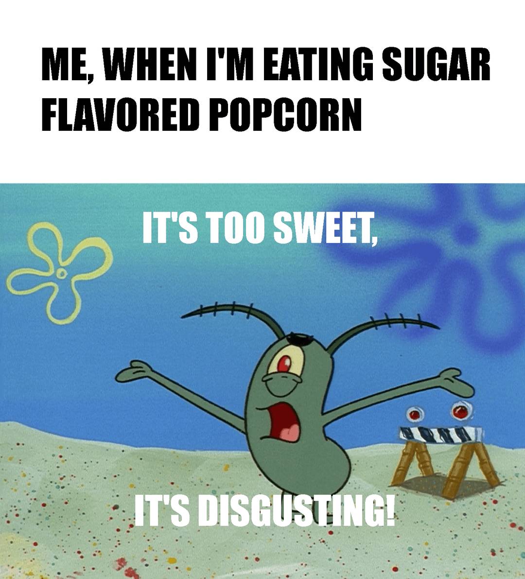 meme SpongeBob tentang popcorn