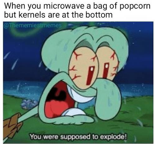 meme SpongeBob tentang popcorn