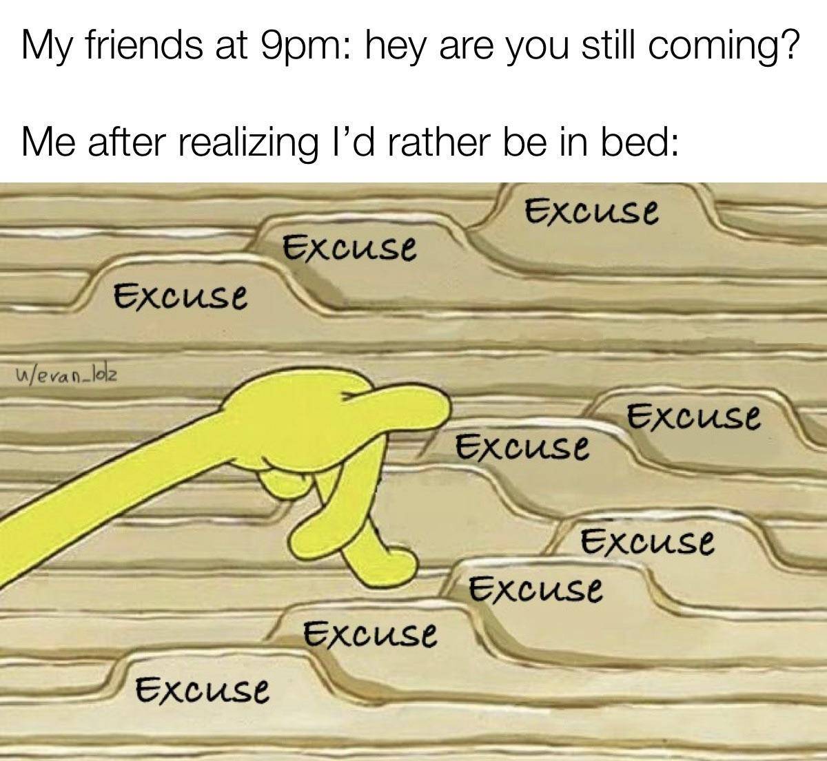 meme SpongeBob tentang introver 
