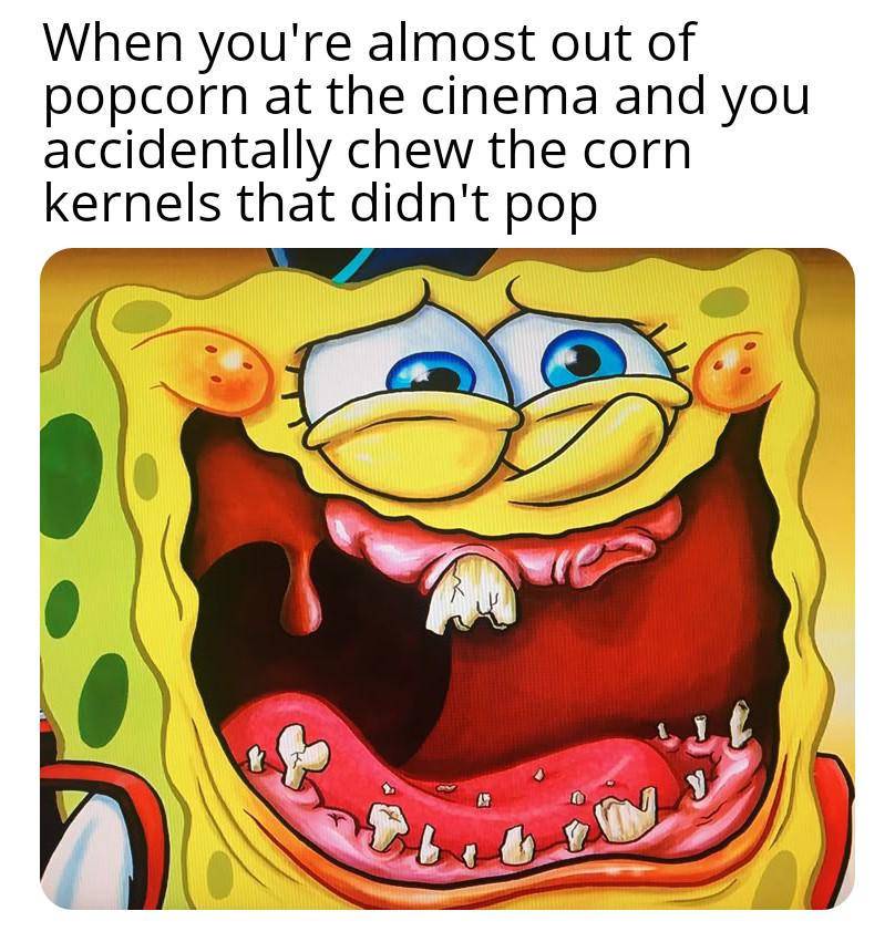 meme SpongeBob tentang popcorn