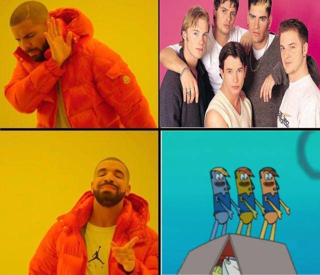 meme SpongeBob tentang dengar lagu