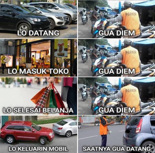 meme tukang parkir