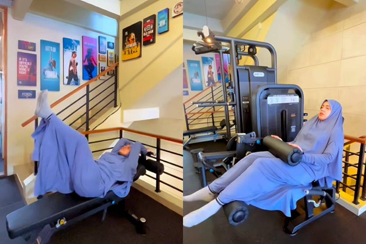 Fairuz Arafiq latihan beban di gym 