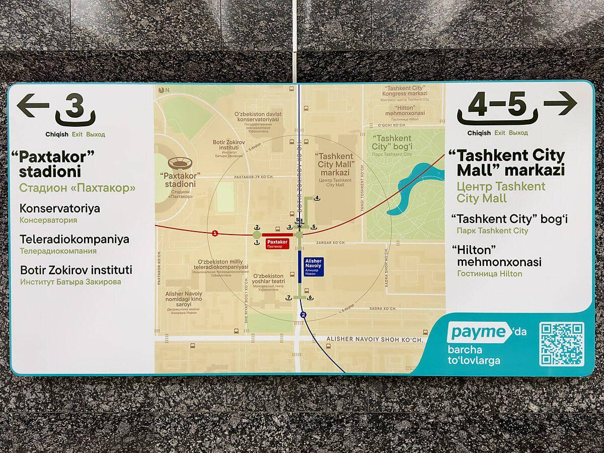 potret navigasi di Tashkent Metro 