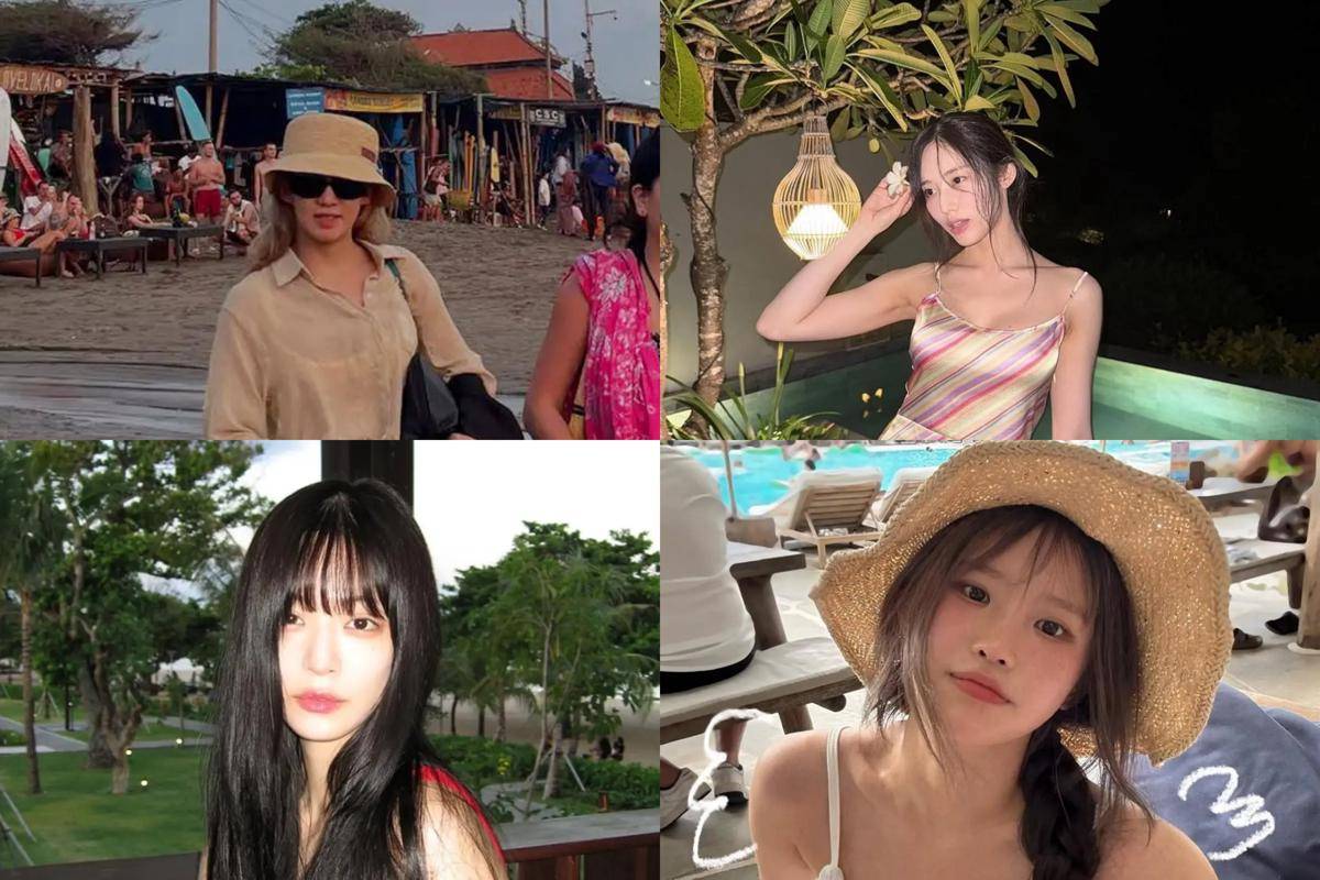 Hyoyeon SNSD, Jiwoo fromis_9, Chayoung fromis_9, dan Hayoung fromis_9 di Bali