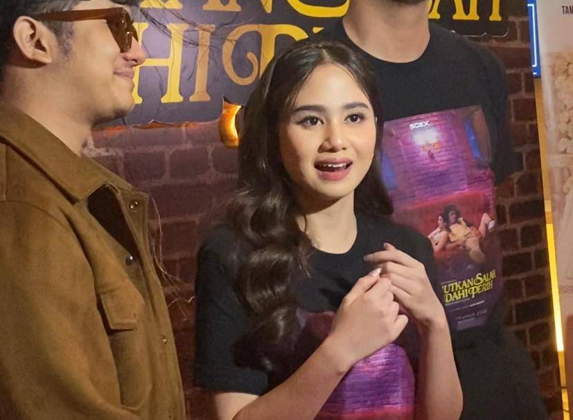 potret Tissa Biani di press conference film Dilanjutkan Salah Disudahi Perih di XXI Epicentrum, Jakarta, Rabu (17/9/2025)