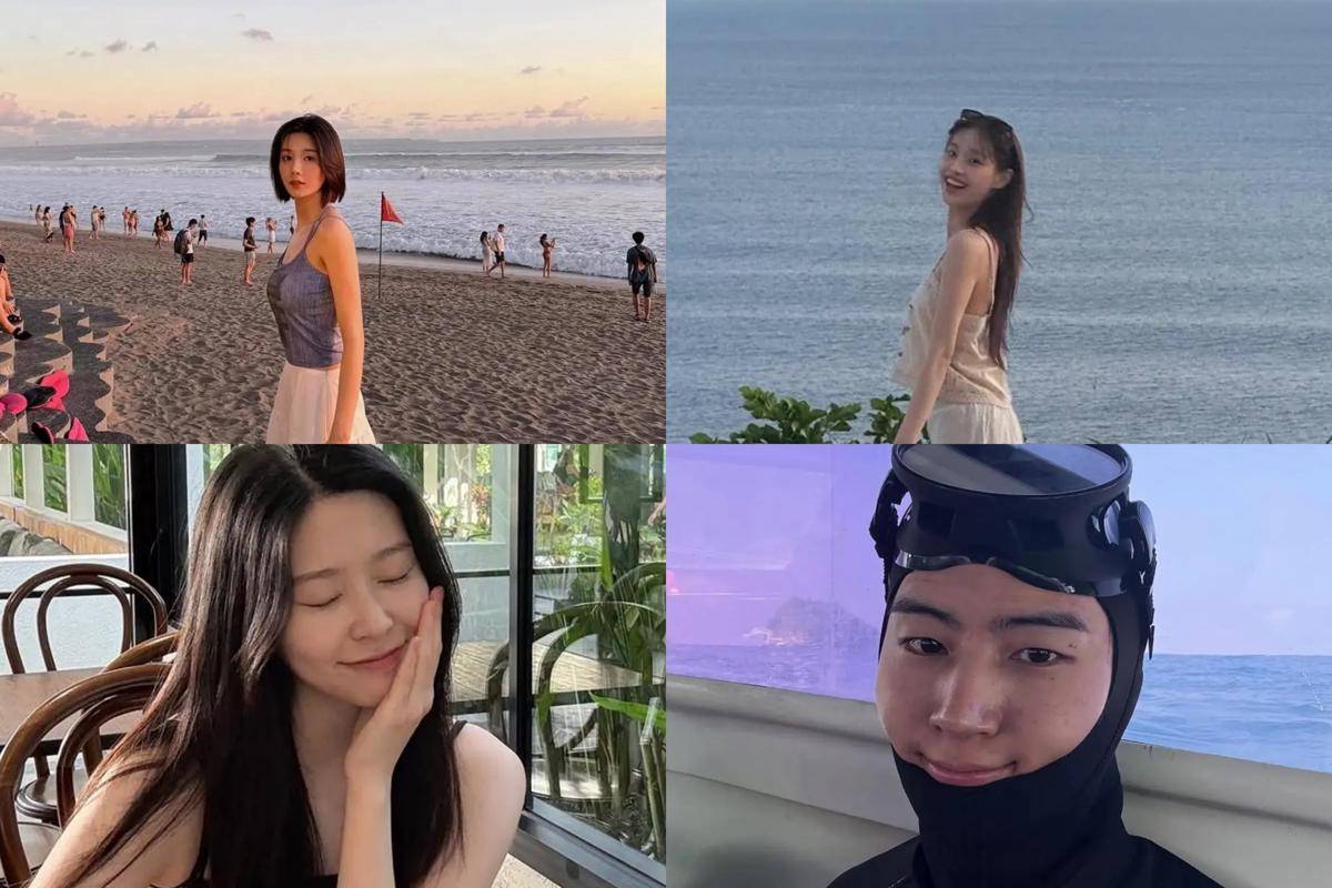 Kwon Eun Bi, Chuu, Kim Min Ju, dan Jay B GOT7 di Bali