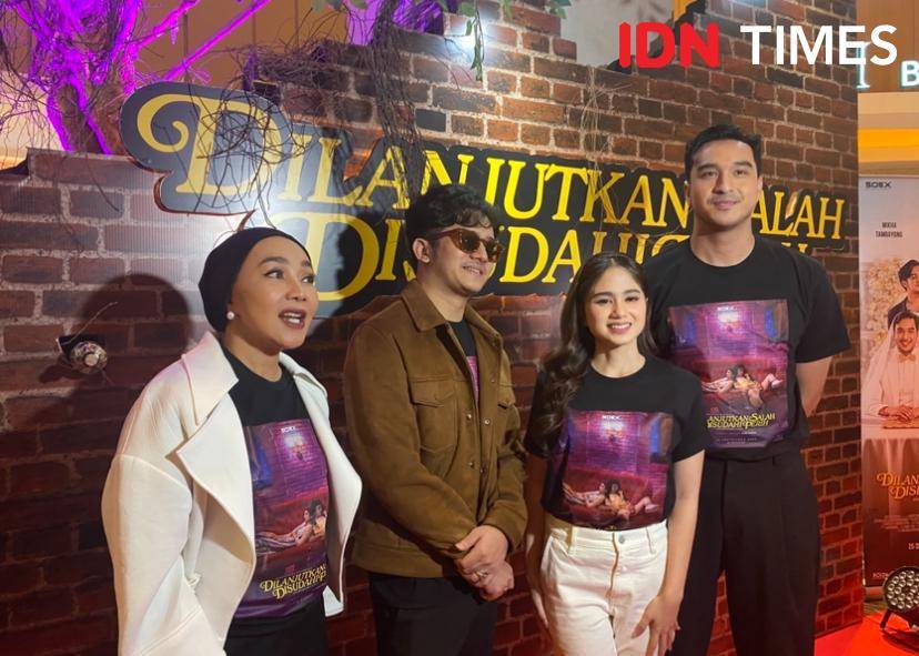 potret Tissa Biani di press conference film Dilanjutkan Salah Disudahi Perih di XXI Epicentrum, Jakarta, Rabu (17/9/2025)