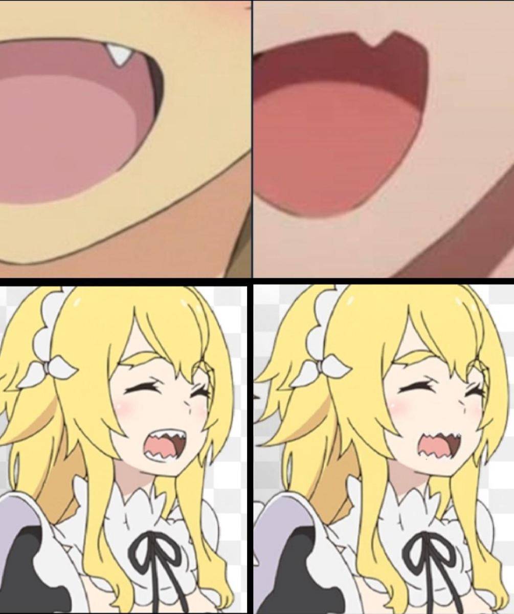 meme tentang bentuk gigi anime