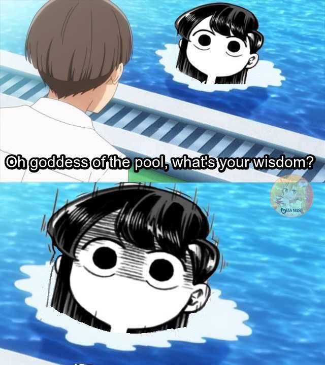 meme anime tentang kolam renang