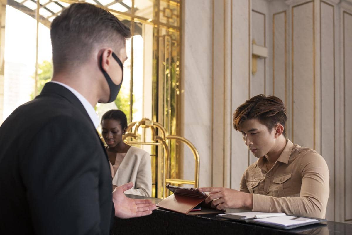 ilustrasi resepsionis hotel