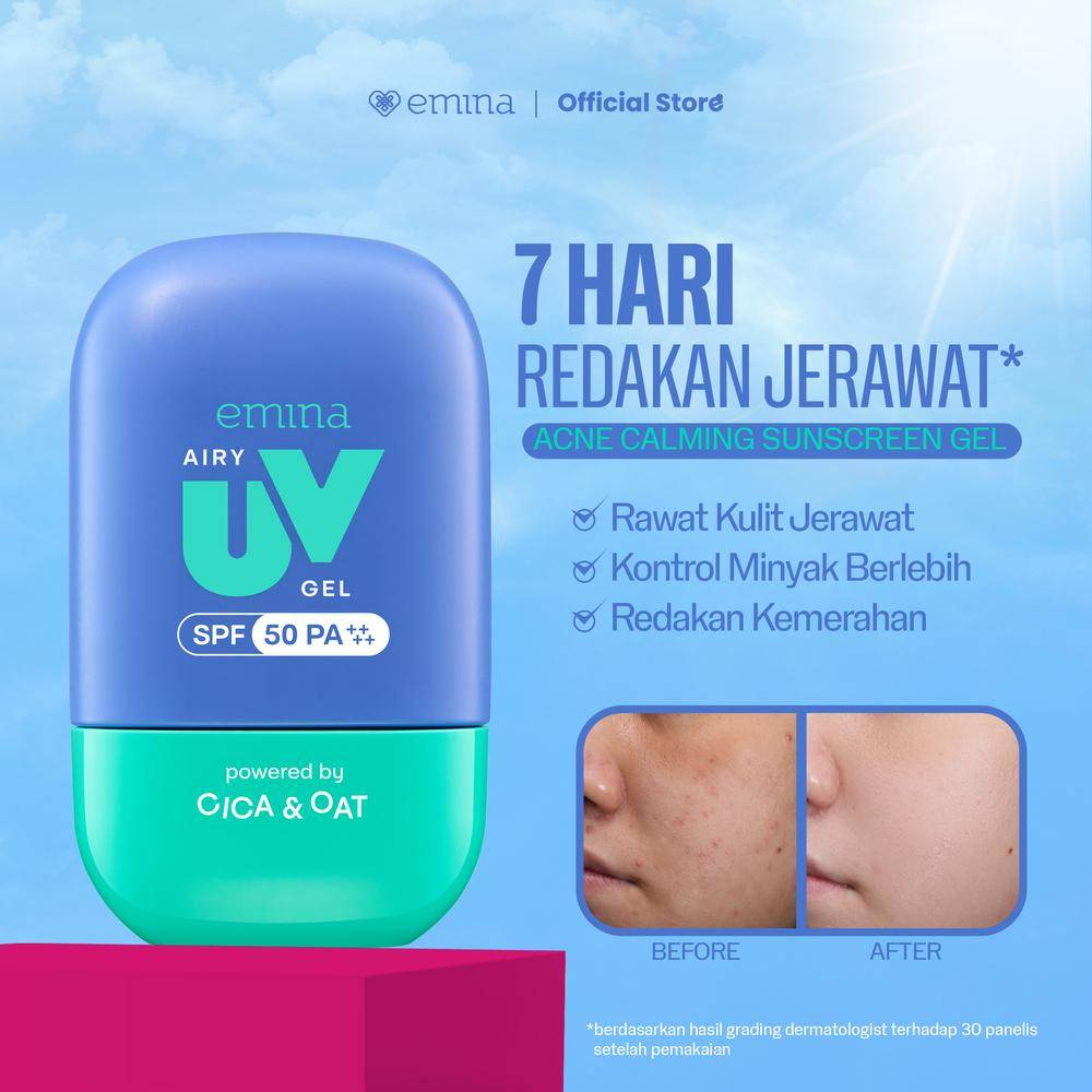 Emina Airy UV Gel SPF 50 PA++++ (shopee.co.id/Emina Official Shop)