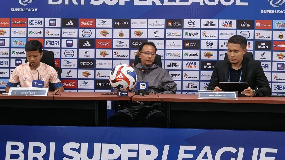 Konferensi pers Persik Kediri jelang menghadapi Bhayangkara Presisi Lampung FC. (IDN Times/Muhaimin)