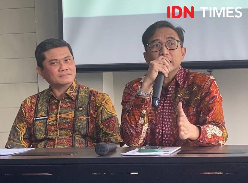 potret Piyu Padi Reborn dan Syarifuddin dalam press conference yang berlangsung di Veranda Hotel Pakubowono, Jakarta, Kamis (18/9/2025)