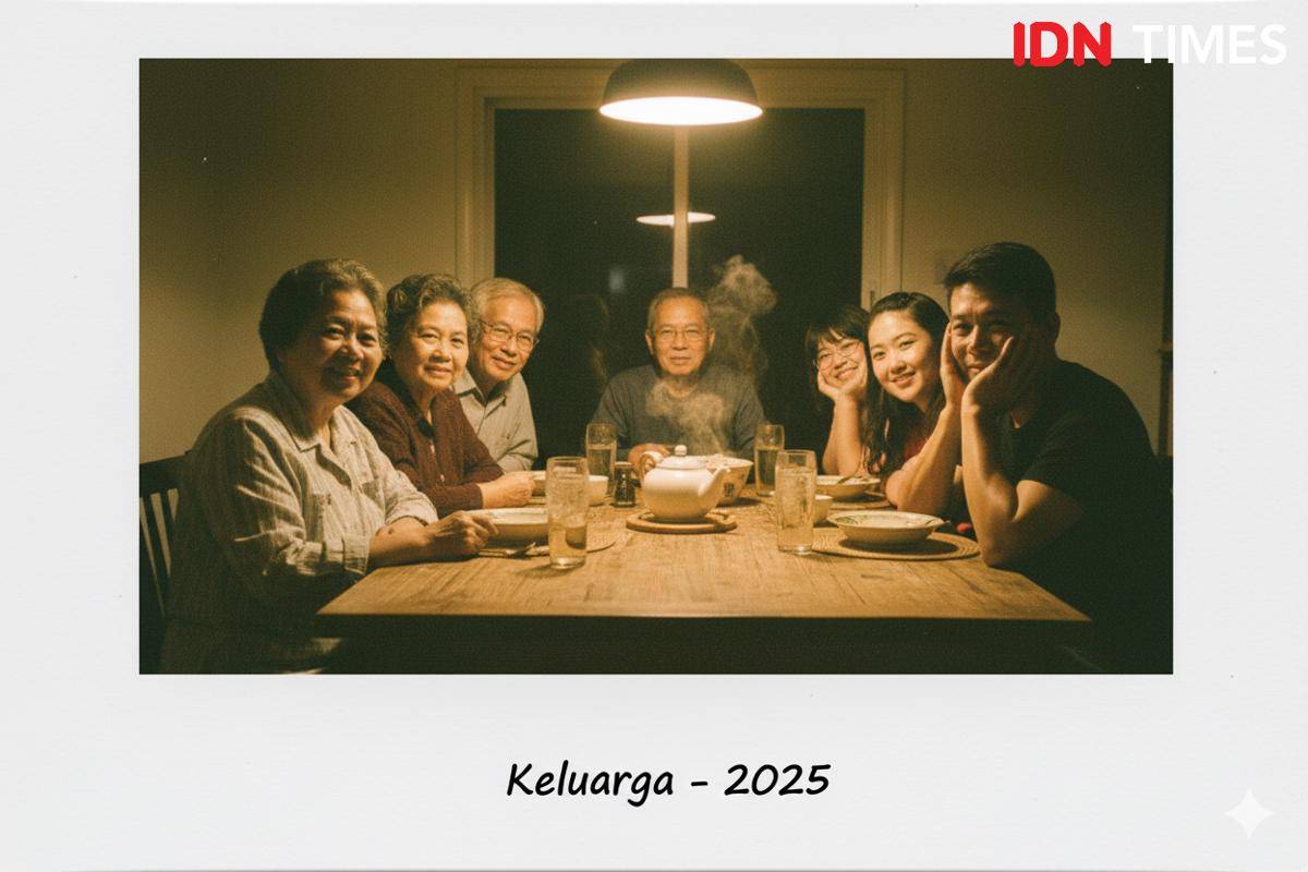 contoh edit foto bersama keluarga lengkap di Gemini AI