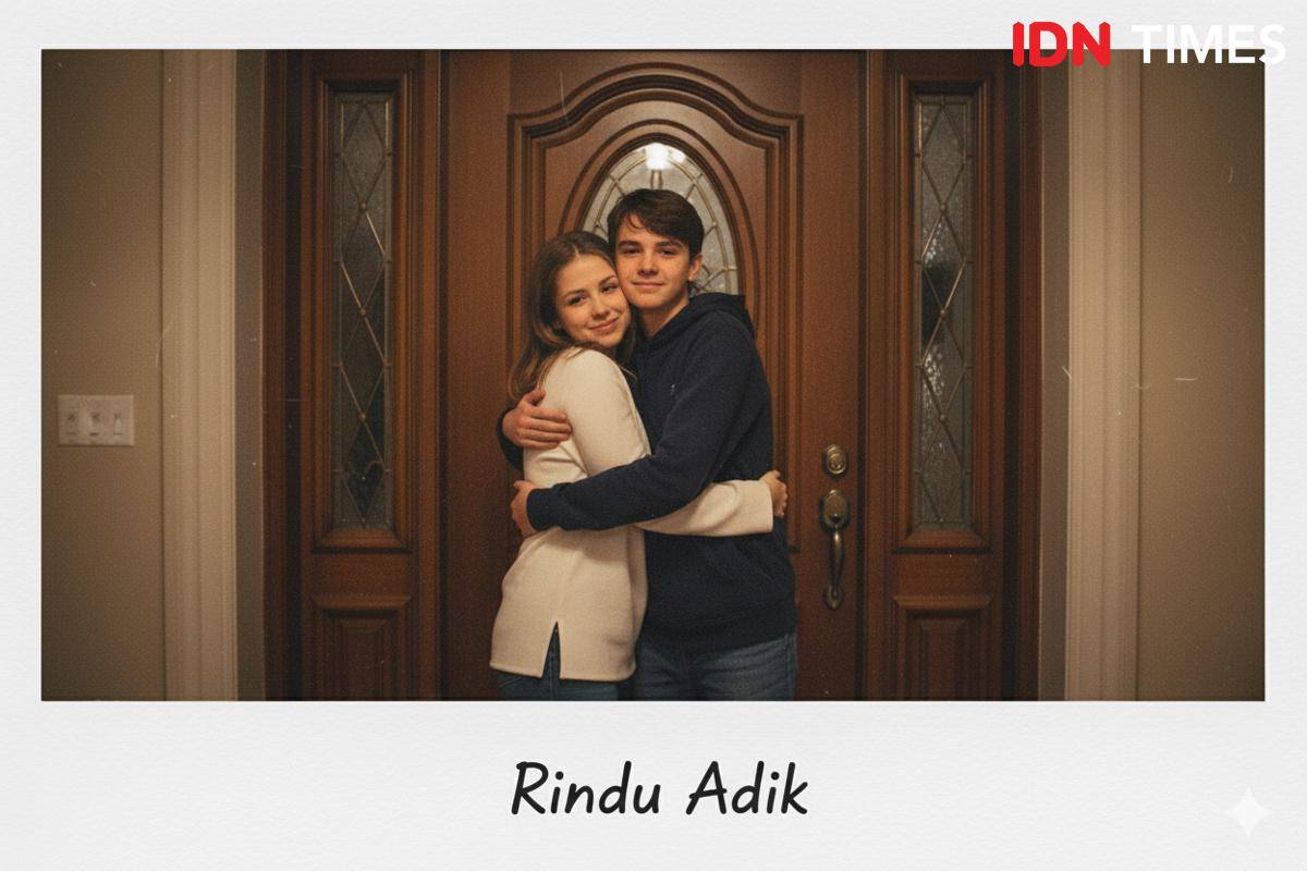 contoh edit foto bersama adik menggunakan Gemini AI 