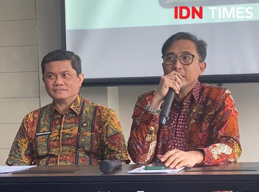 potret Piyu Padi Reborn dan Syarifuddin dalam press conference yang berlangsung di Veranda Hotel Pakubowono, Jakarta, Kamis (18/9/2025)