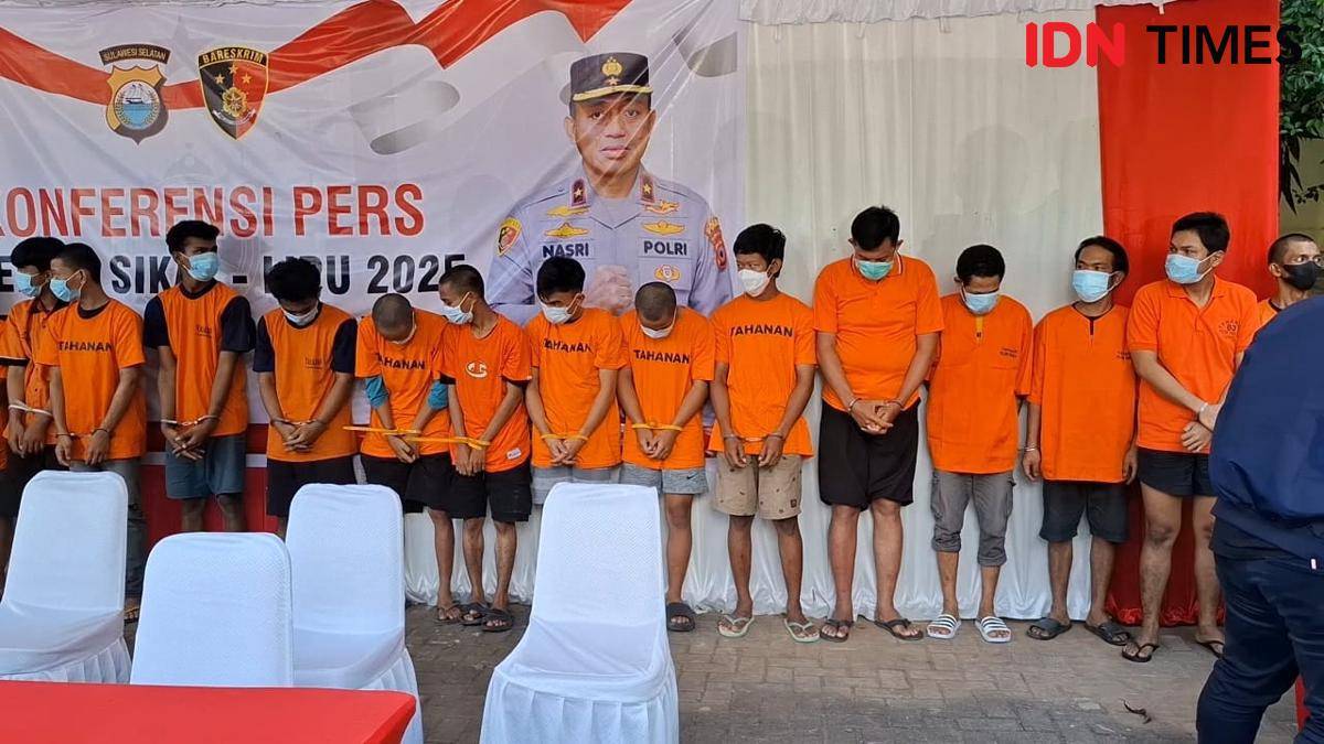 Tersangka Operasi Sikat Lipu 2025, Rabu (17/9/2025). IDN Times/Darsil Yahya