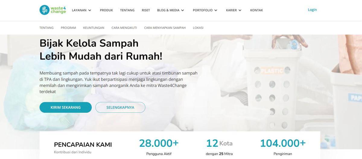 Tangkapan layar Waste4Change 