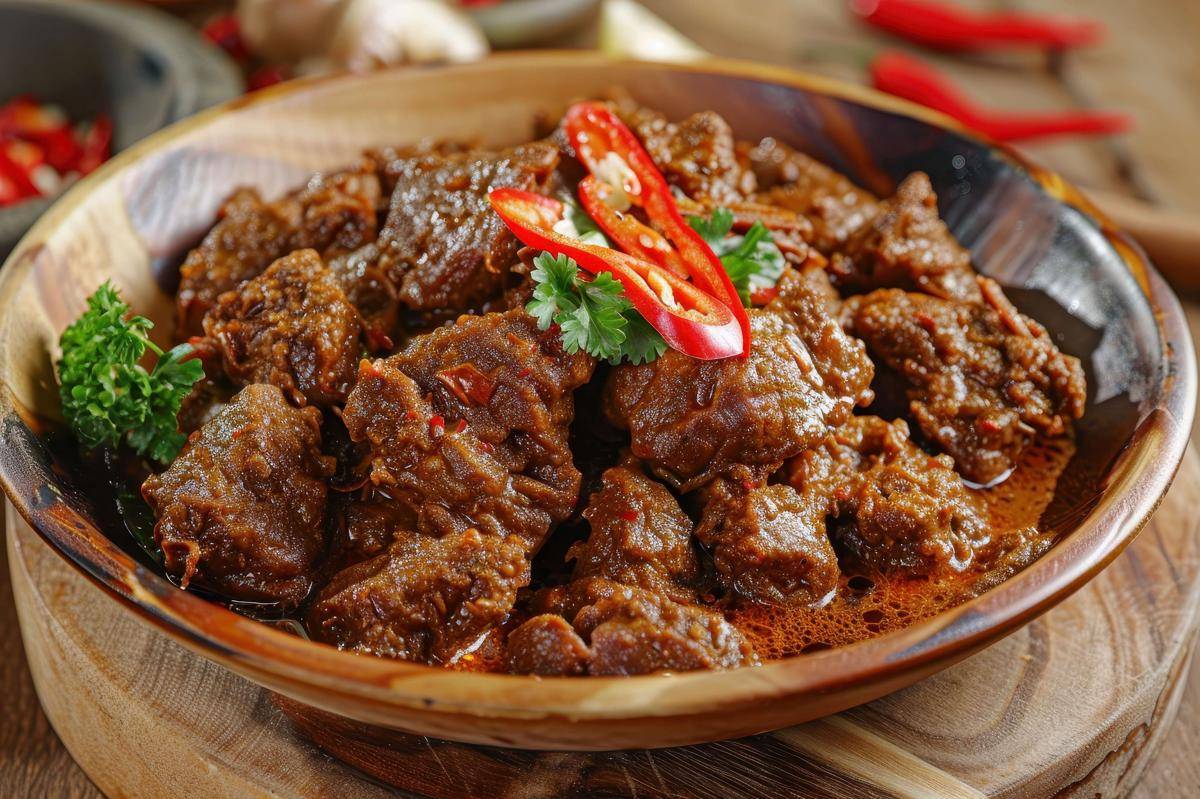ilustrasi daging sapi balado pedas manis madu