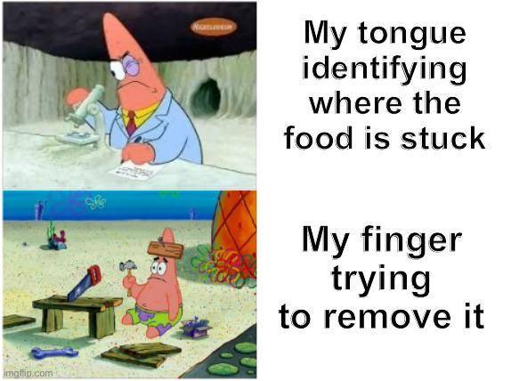 meme makanan nyangkut 