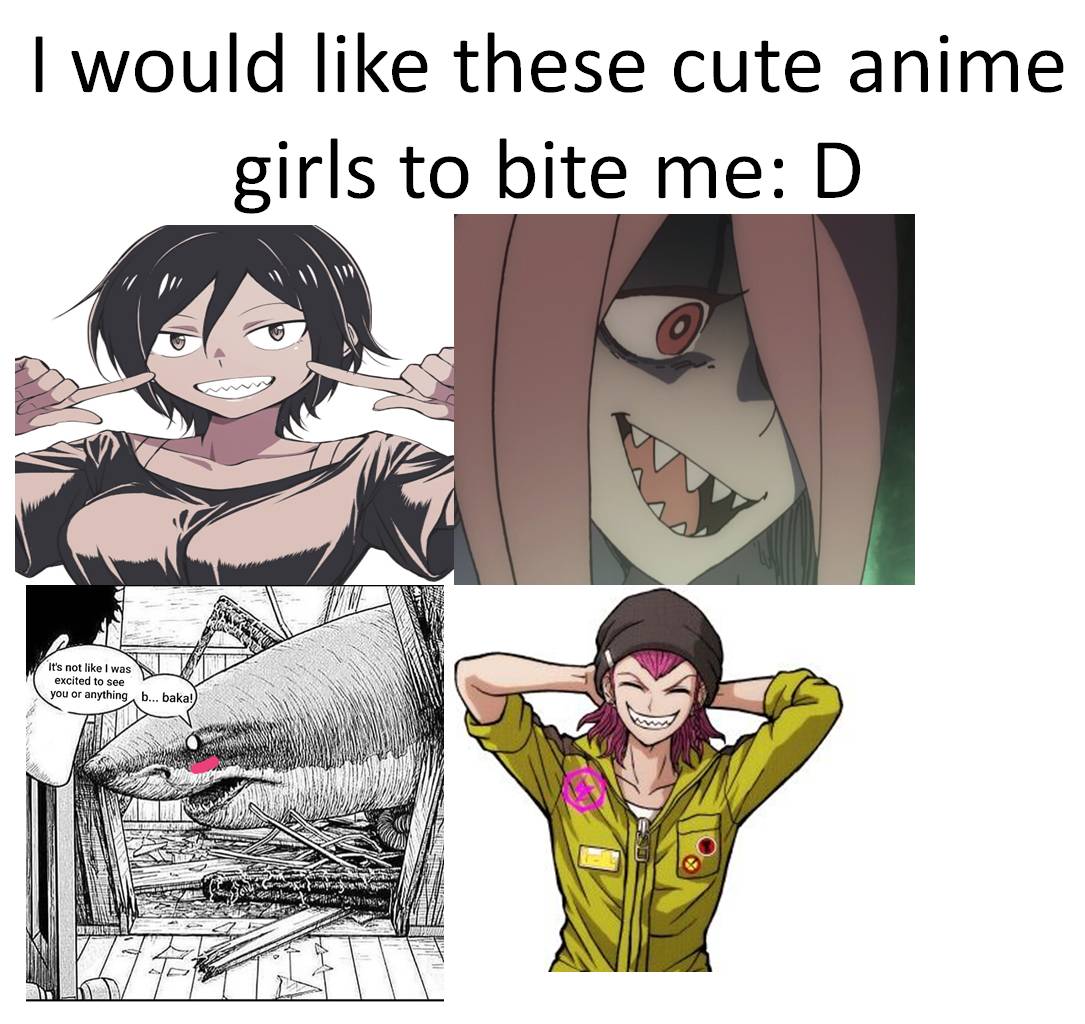 meme tentang bentuk gigi anime
