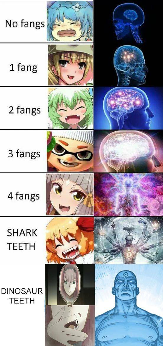 meme tentang bentuk gigi anime