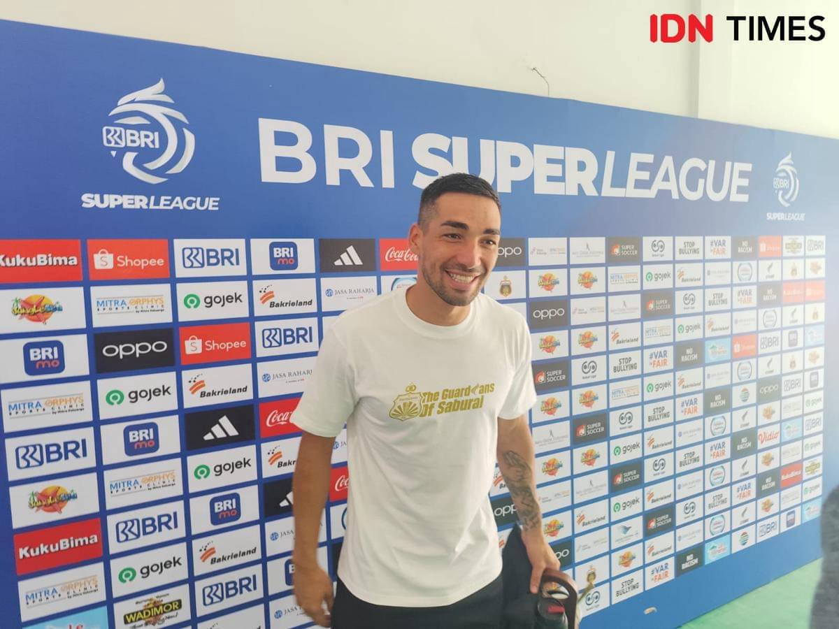 Gelandang Bhayangkara Presisi Lampung FC, Lautaro Bellegia.(IDN Times/Muhaimin)