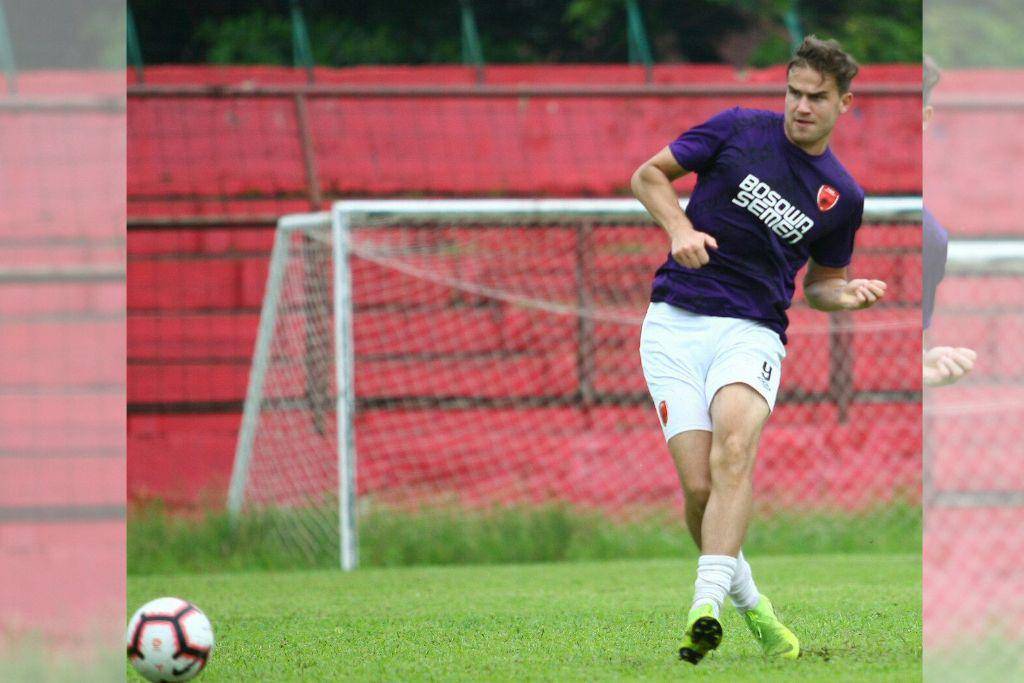 Eero Markkanen dalam sesi latihan PSM Makassar di Stadion Andi Mattalatta Mattoanging Makassar pada Februari 2019. (Twitter.com/PSM_Makassar)