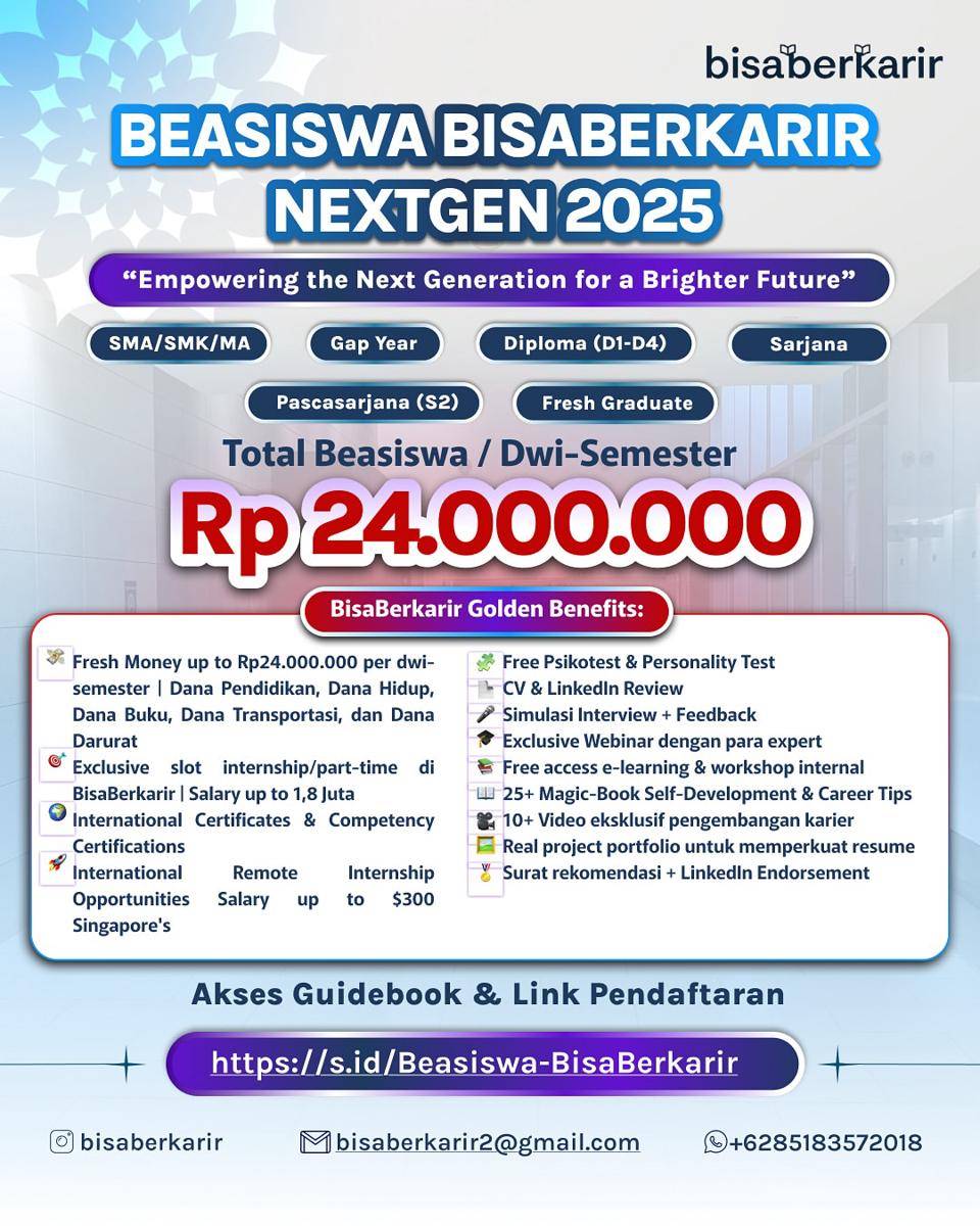 Beasiswa BisaBerkarir (instagram.com/bisaberkarir)