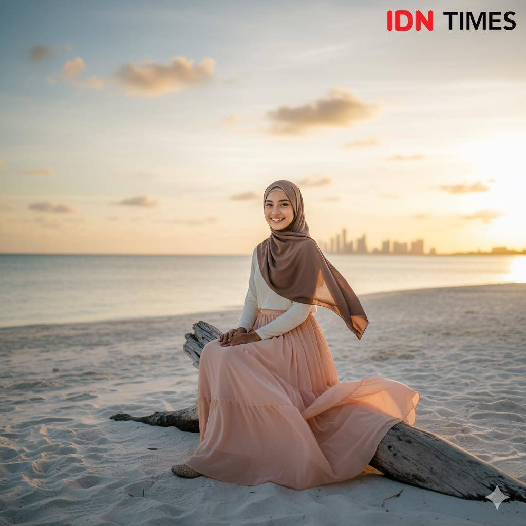 contoh edit foto di pantai dengan Gemini AI (IDN Times/Muhammad Rizki Imami)