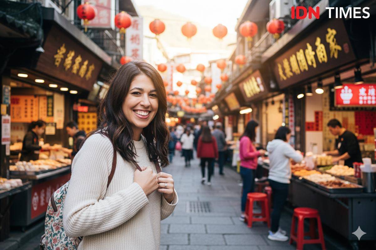contoh edit foto liburan di Taiwan dengan Gemini AI