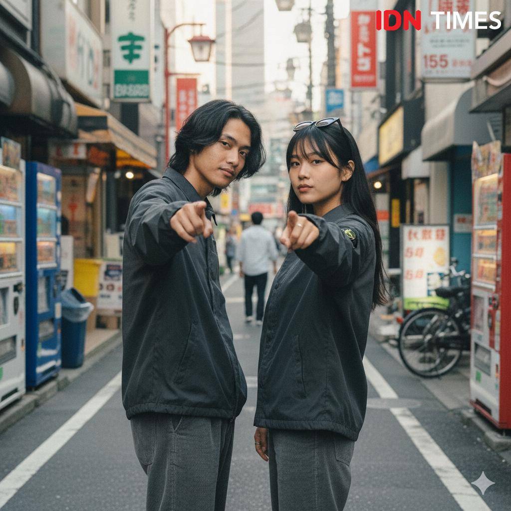 contoh edit foto liburan di Jepang dengan Gemini AI