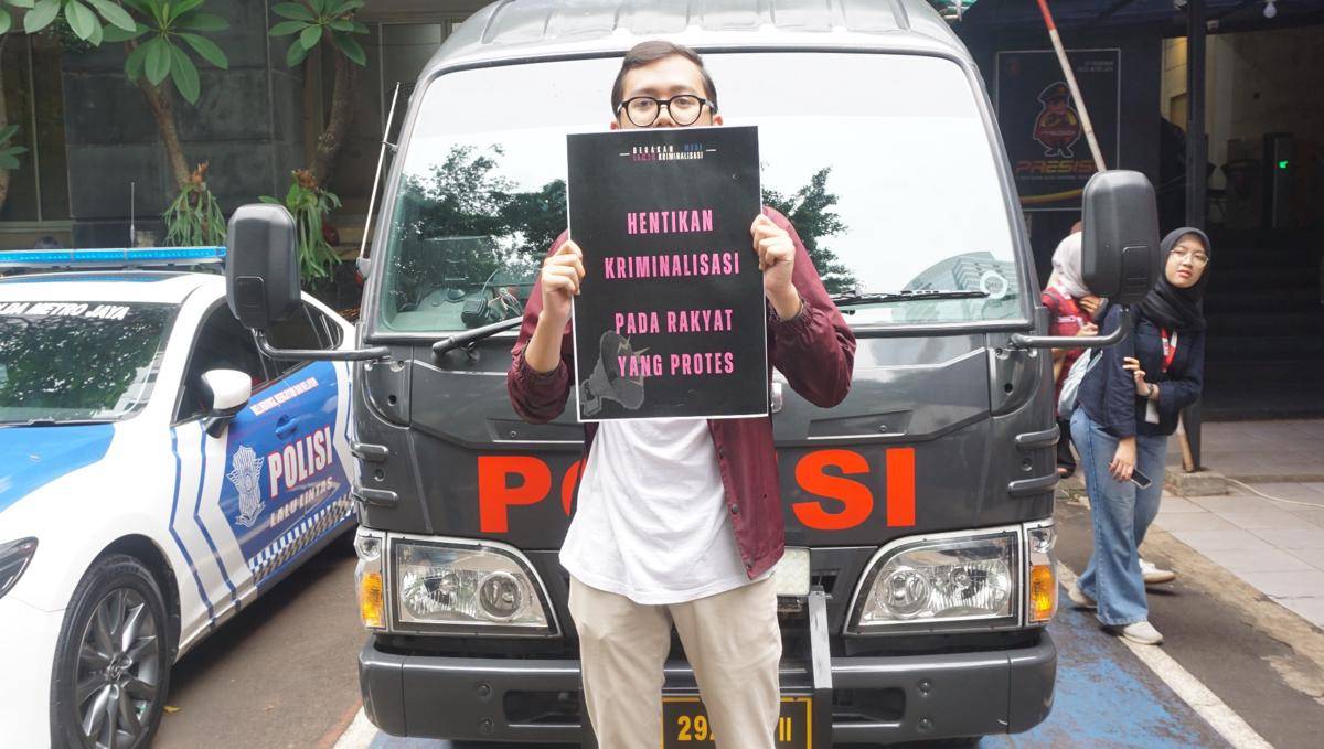 Gerakan Muda gelar aksi solidaritas lawan kriminalisasi di Polda Metro Jaya (Dok/Istimewa)