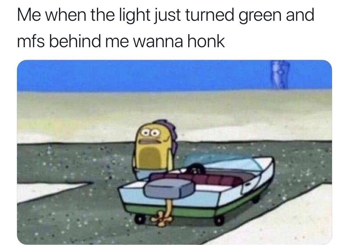 meme SpongeBob serba-serbi lalu lintas
