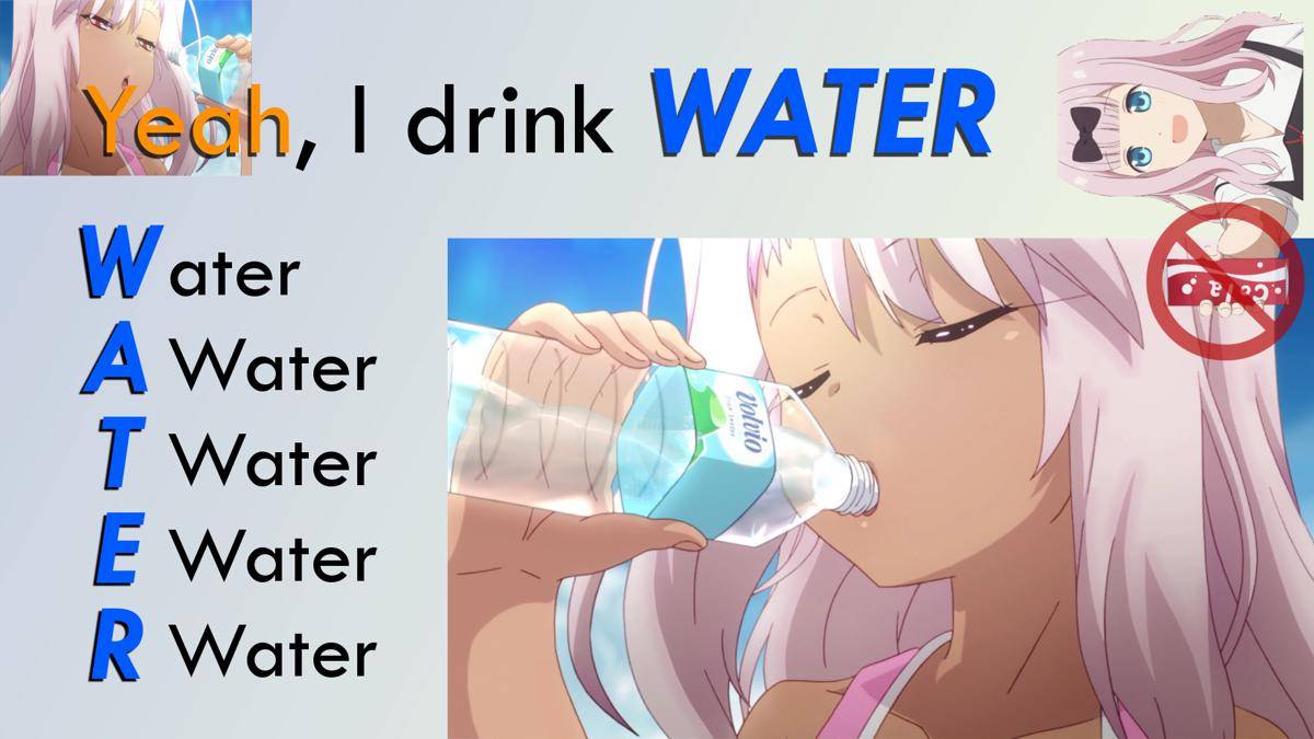 meme anime tentang minum air 