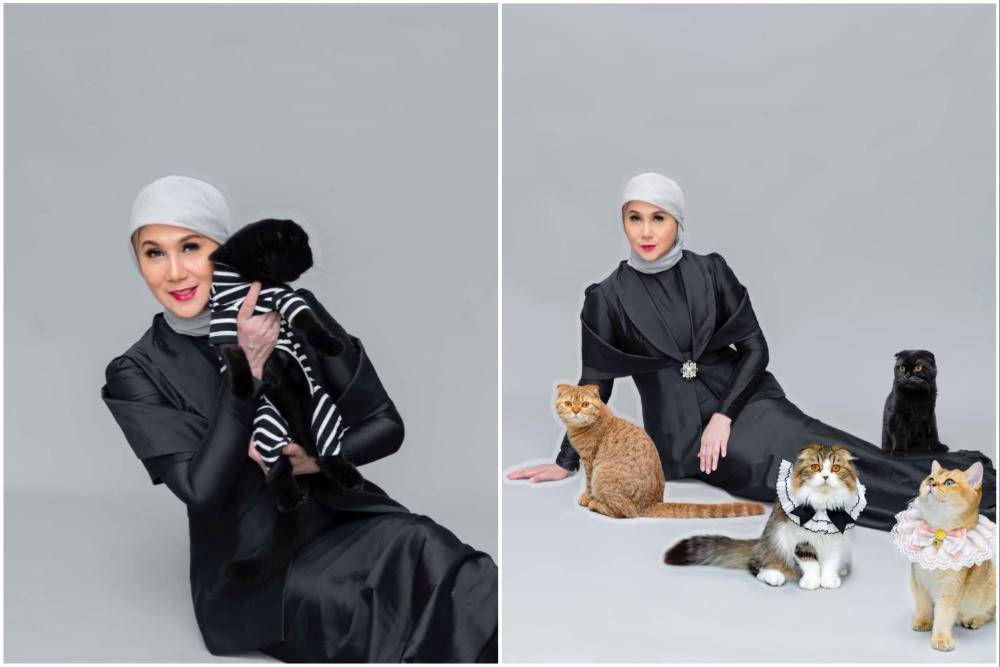 potret Marini Zumarnis dan kucing kesayangan