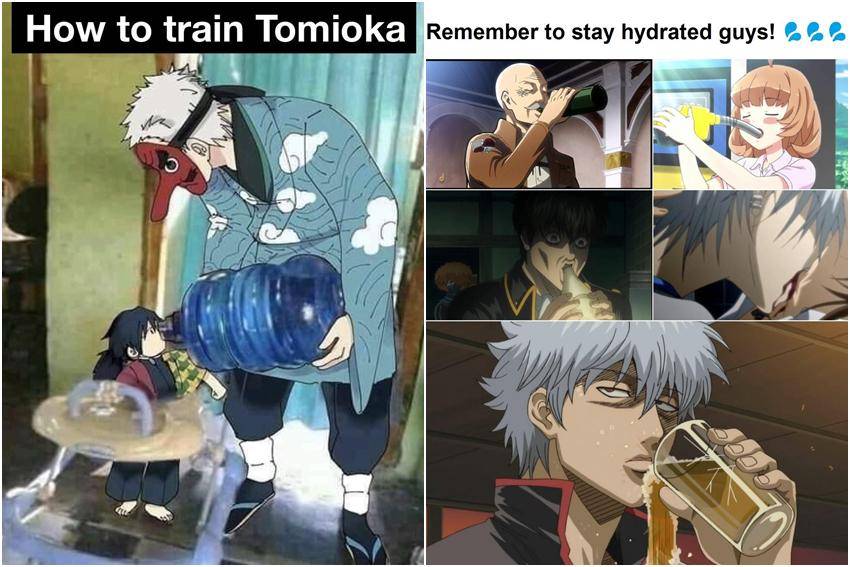 meme anime tentang minum air 