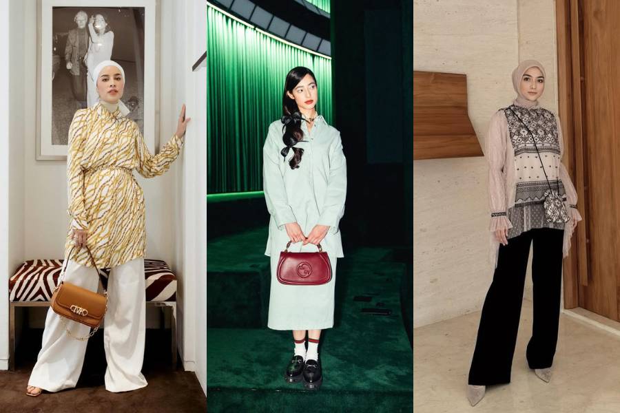 inspirasi outfit kondangan dengan blouse (instagram.com/emyaghnia | littlemisskhan | citraciki)
