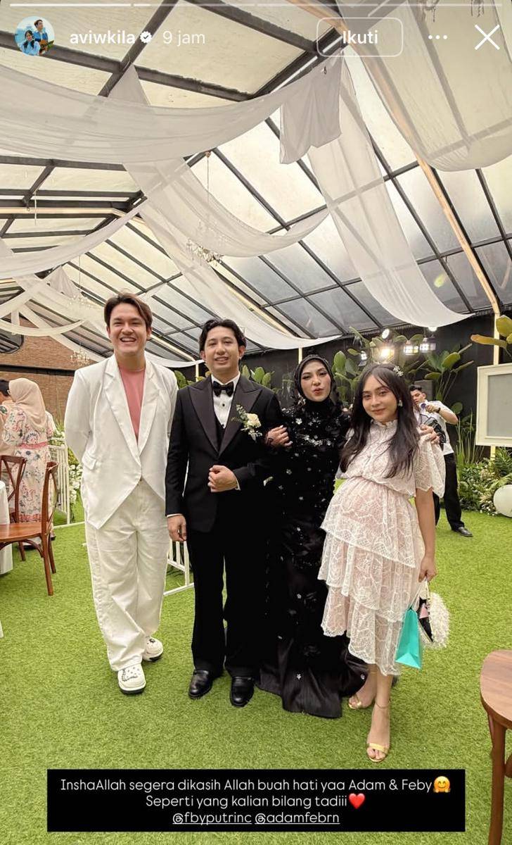 potret artis di resepsi pernikahan Feby Putri dan Adam Febrian