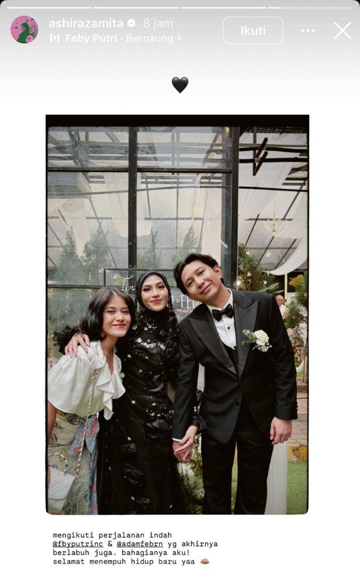 potret artis di resepsi pernikahan Feby Putri dan Adam Febrian