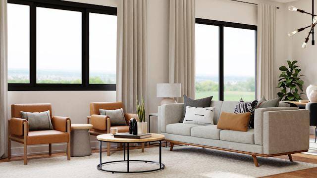 Ilustrasi desain interior warna netral
