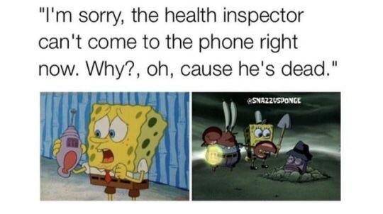 meme inspektur kesehatan dalam kartun SpongeBob