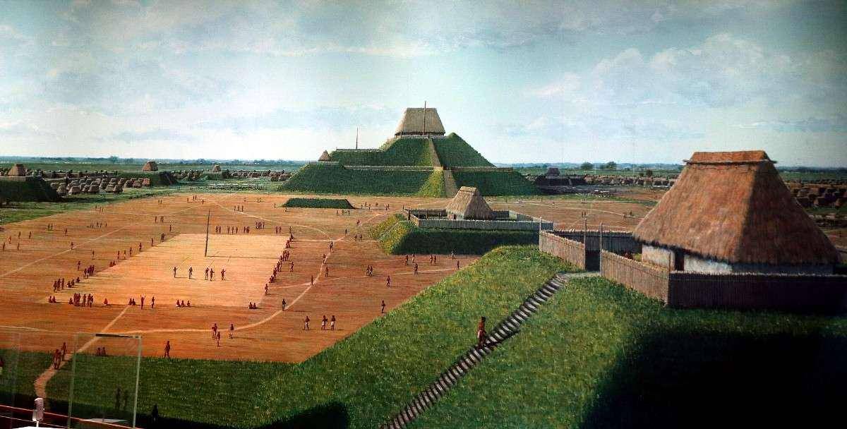 Ilustrasi cahokia mounds di Amerika Serikat